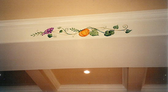 Decorative trim around kitchen ceiling