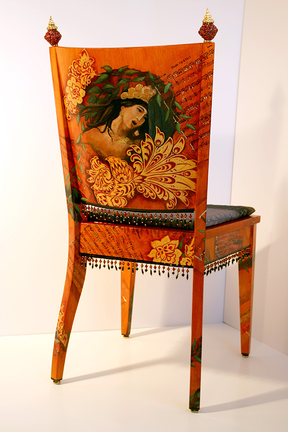 Back of chair influenced by Russian Artist Vasnetsov