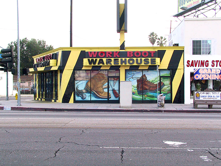 Workboot Warehouse Facade Improvement painted murals in window